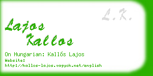 lajos kallos business card