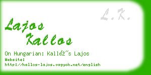 lajos kallos business card